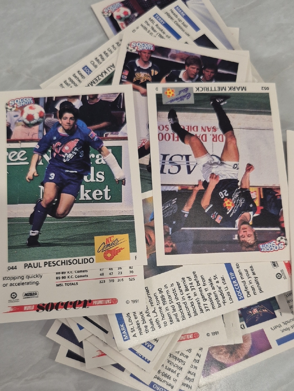 Vintage Soccer Trading Cards - Colorful Player Cards
